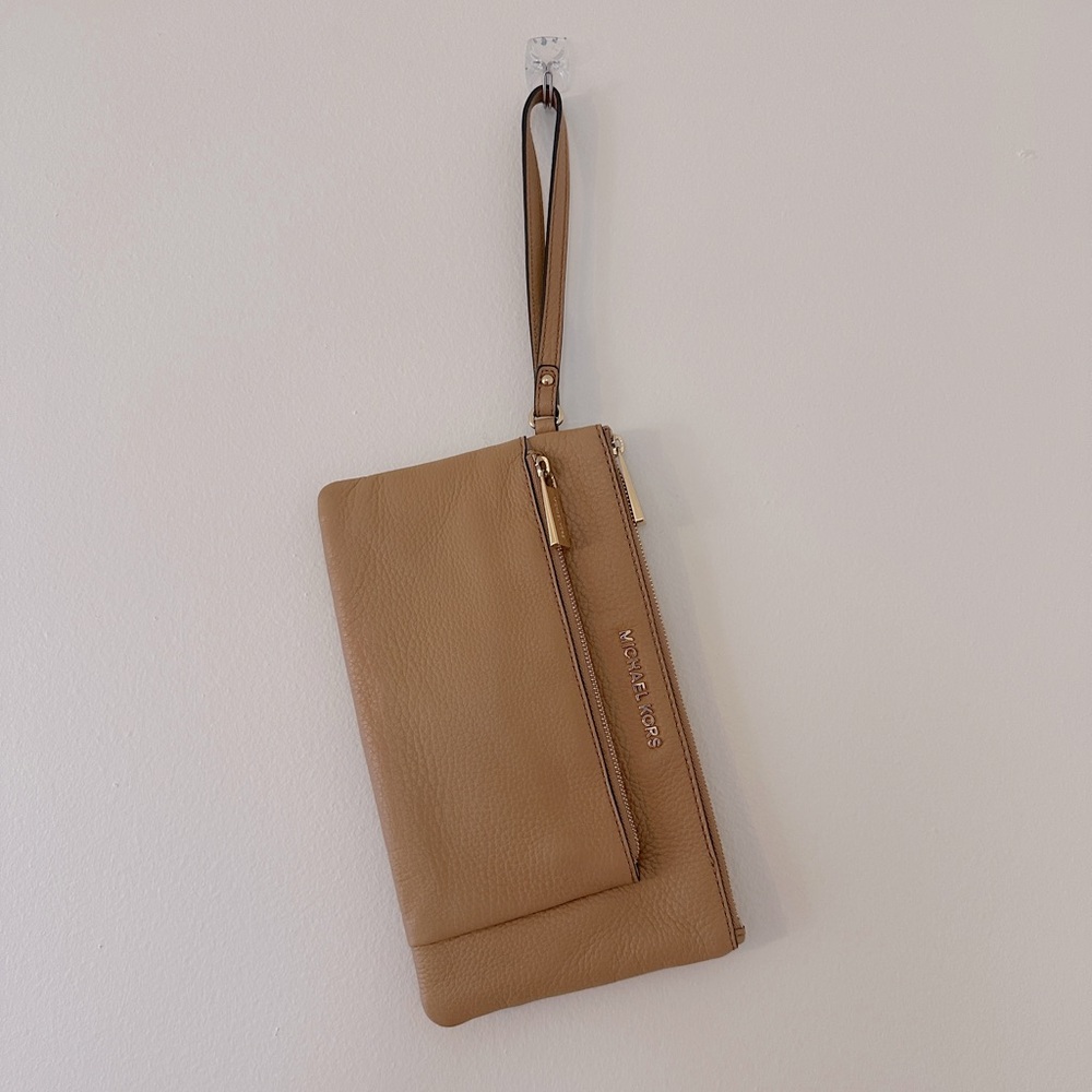 Michael Kors Camel Leather Clutch / Wristlet